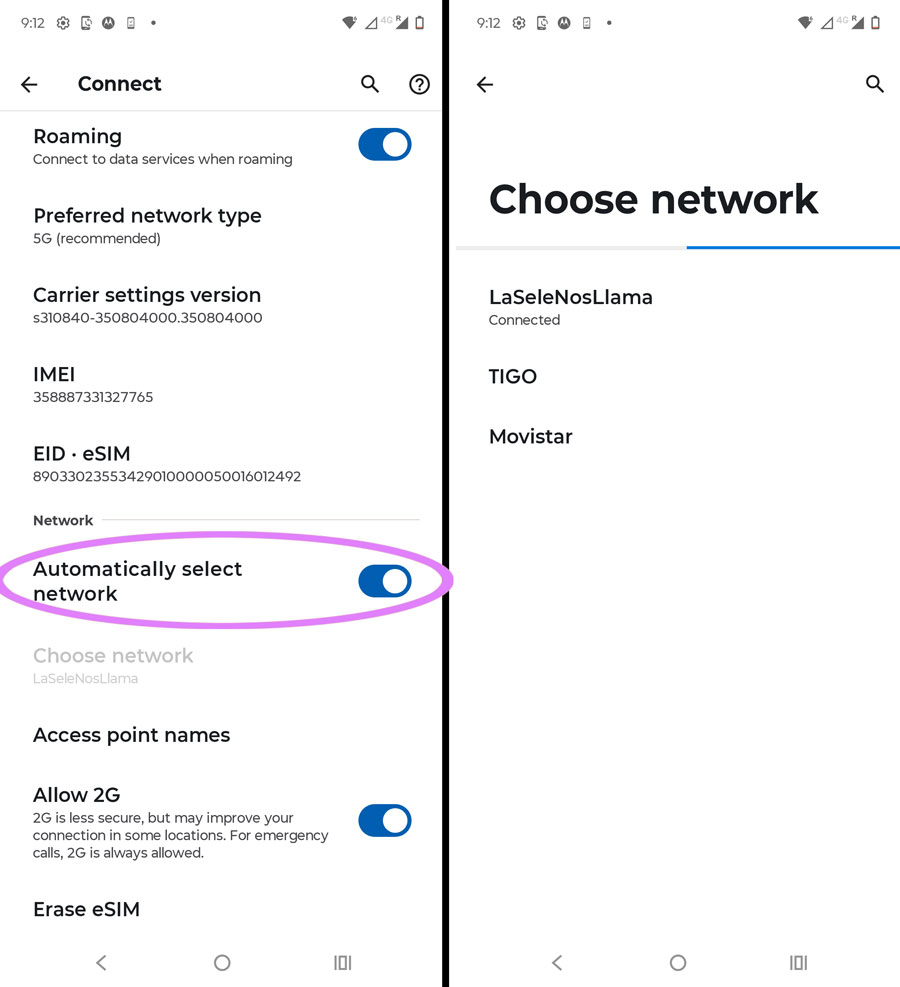 How to fix eSIM not connecting on Motorola phone